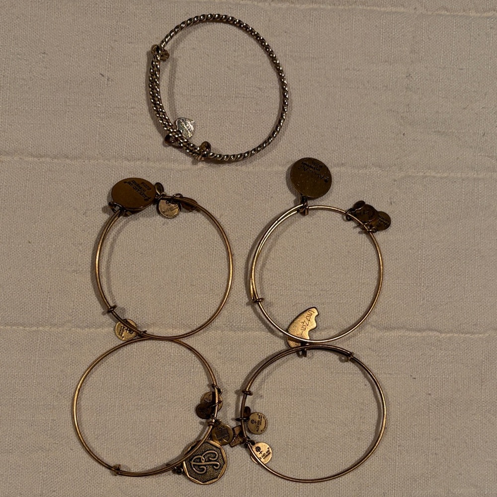 Alex and Ani Style Gold and Silver Charm Bangle Set - Women's Jewelry